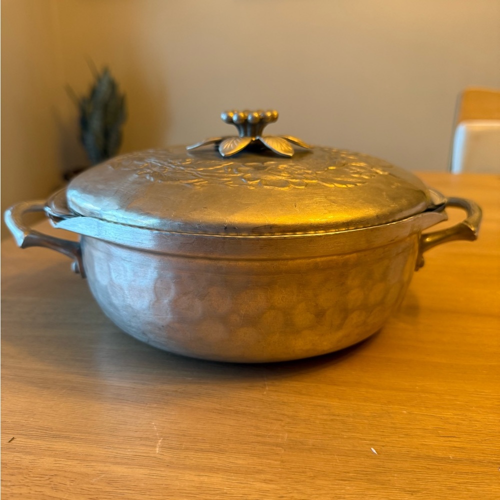 Vintage EVERLAST Forged Aluminum Lidded Casserole Dish w/ Pyrex Glass Bowl 1 1/2